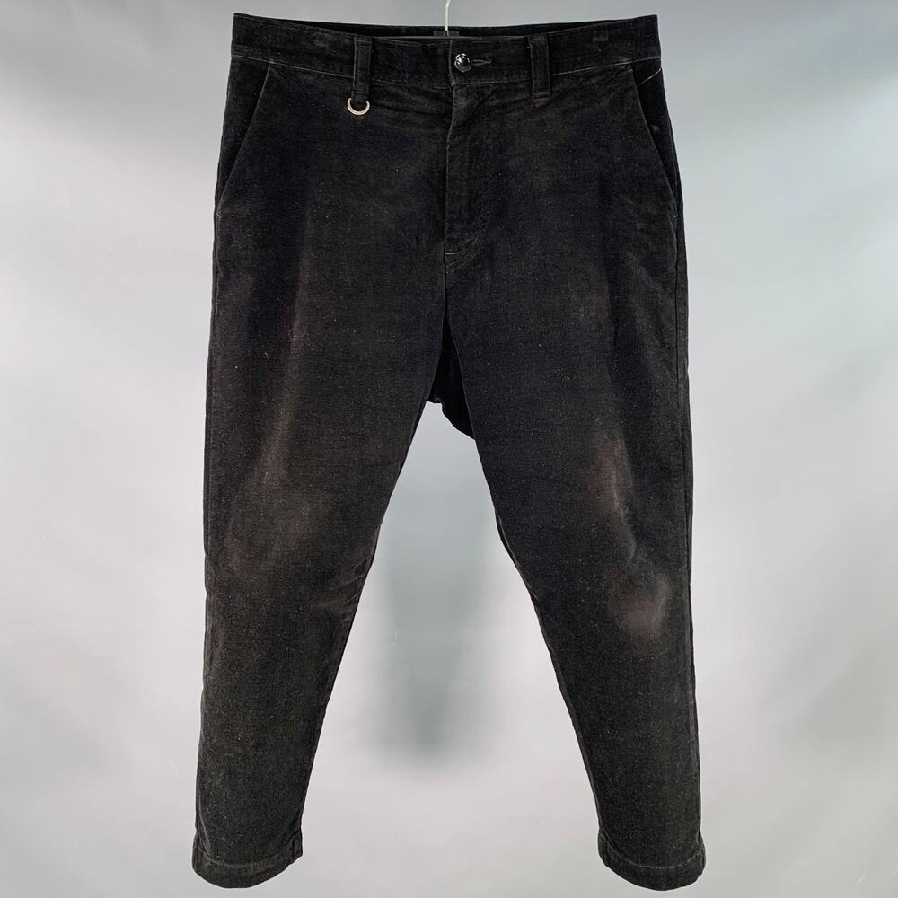 SOPHNET Size M Black Corduroy Cotton Blend Drop Crotch Casual Pants